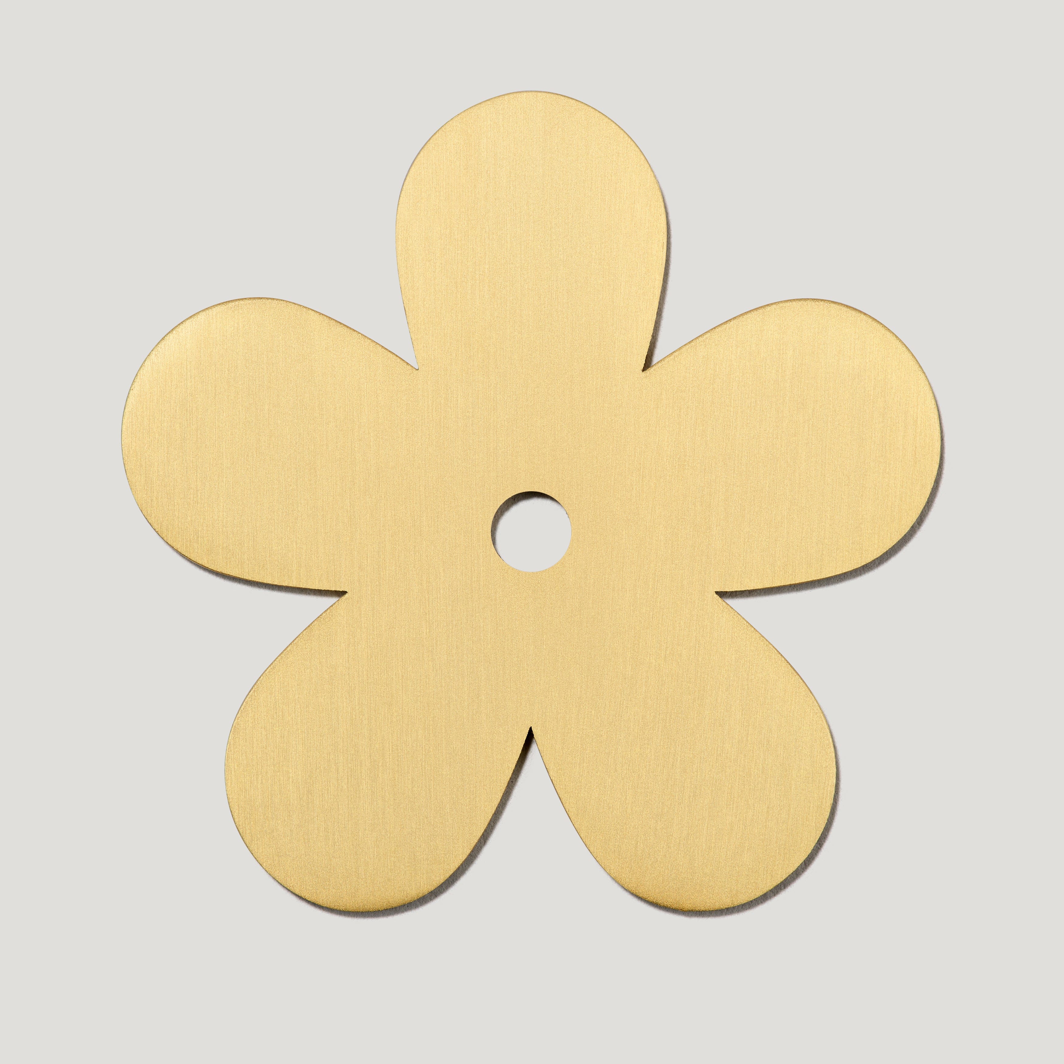 ADA Flower Knob Backplate - Brass