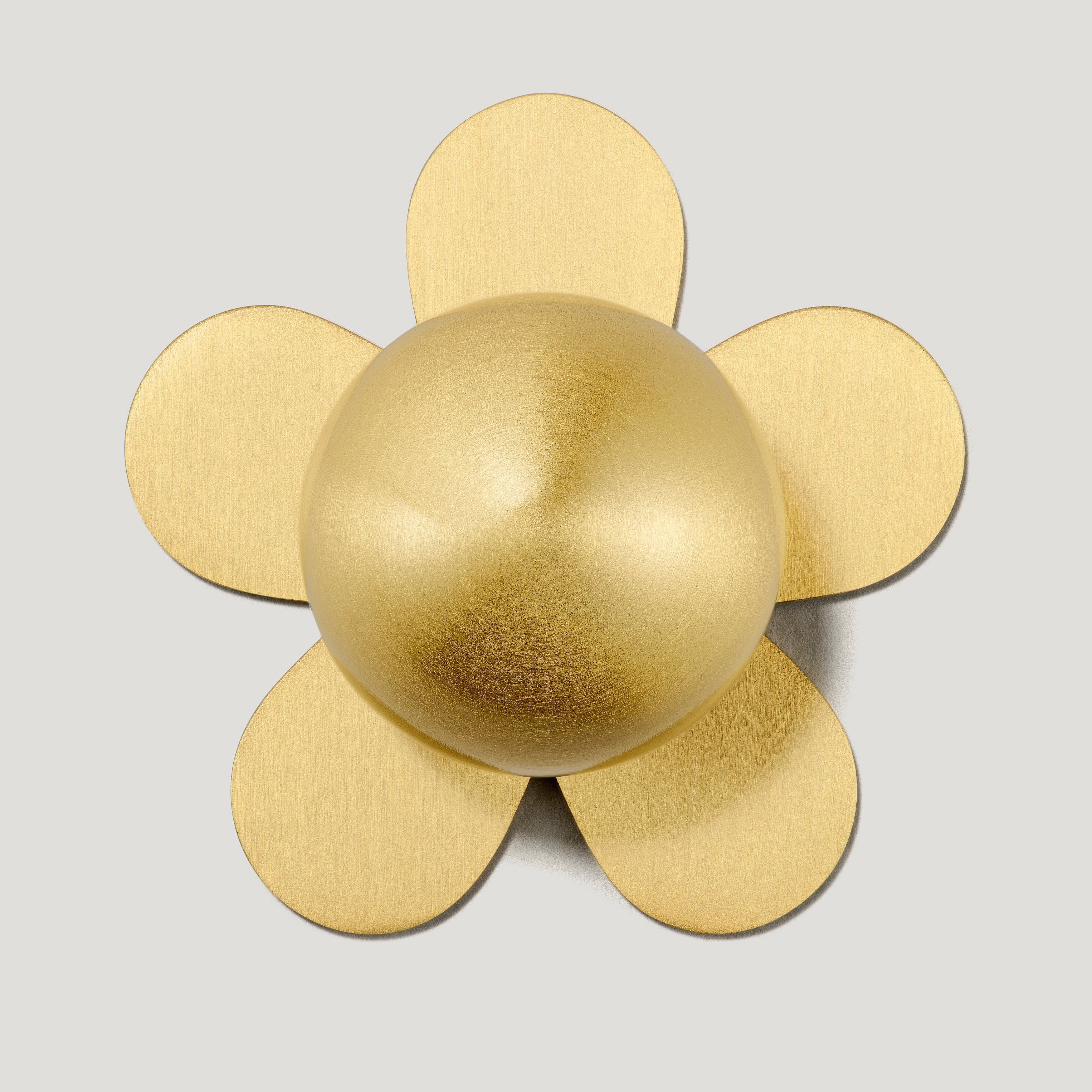 ADA Flower Knob Backplate - Brass - Image 3