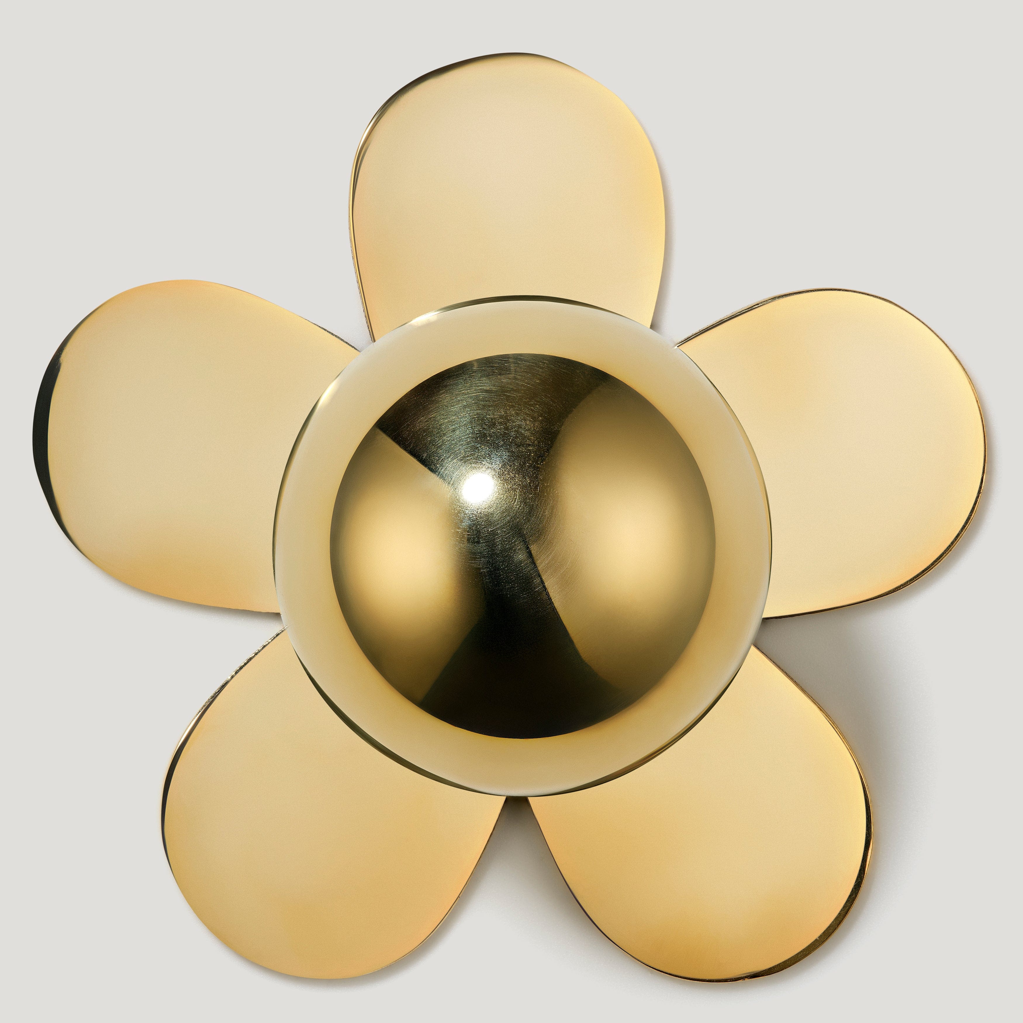 ADA Flower Knob Backplate - Unlacquered Brass - Image 3
