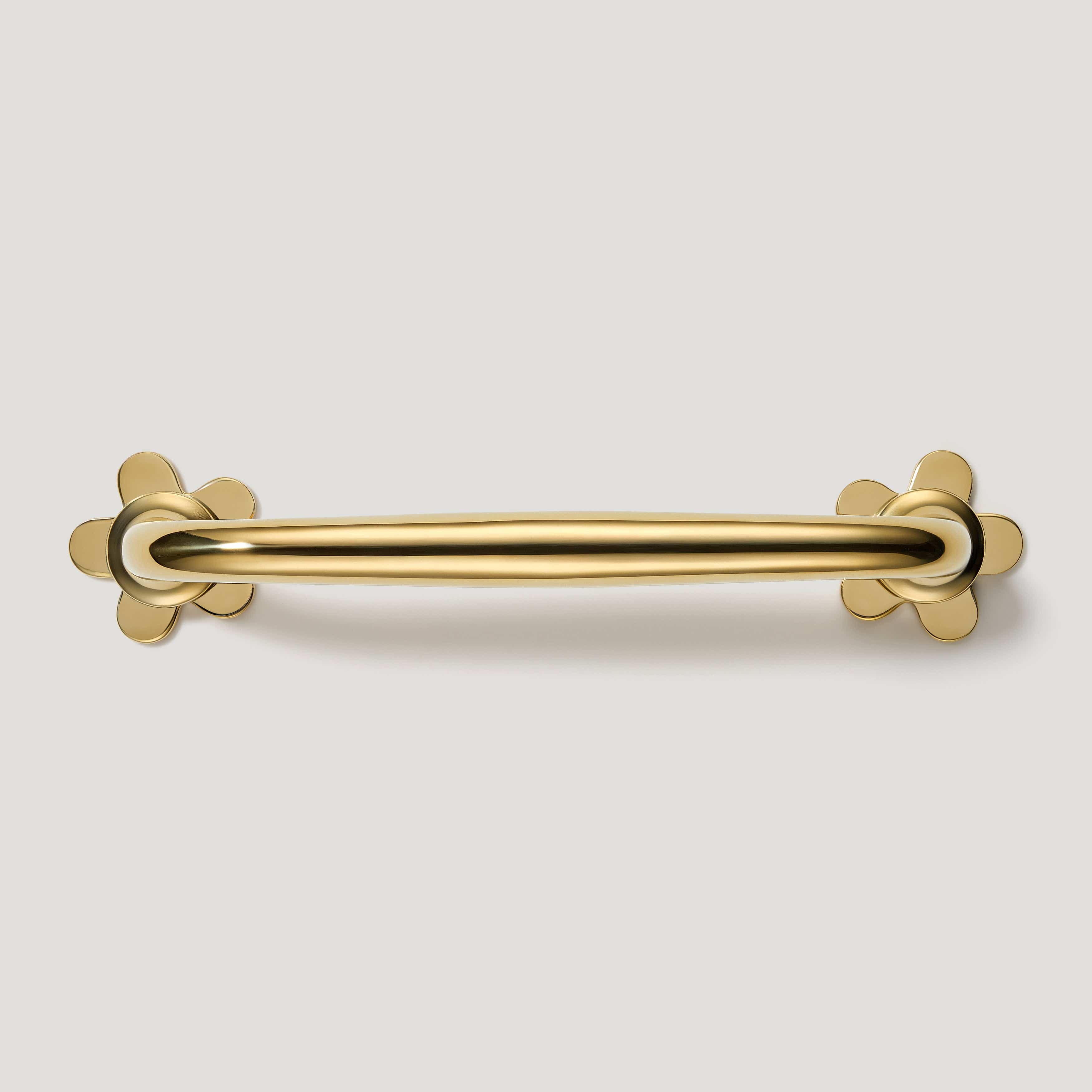 ADA Pair of Small Flower Pull Backplates - Unlacquered Brass - Image 4