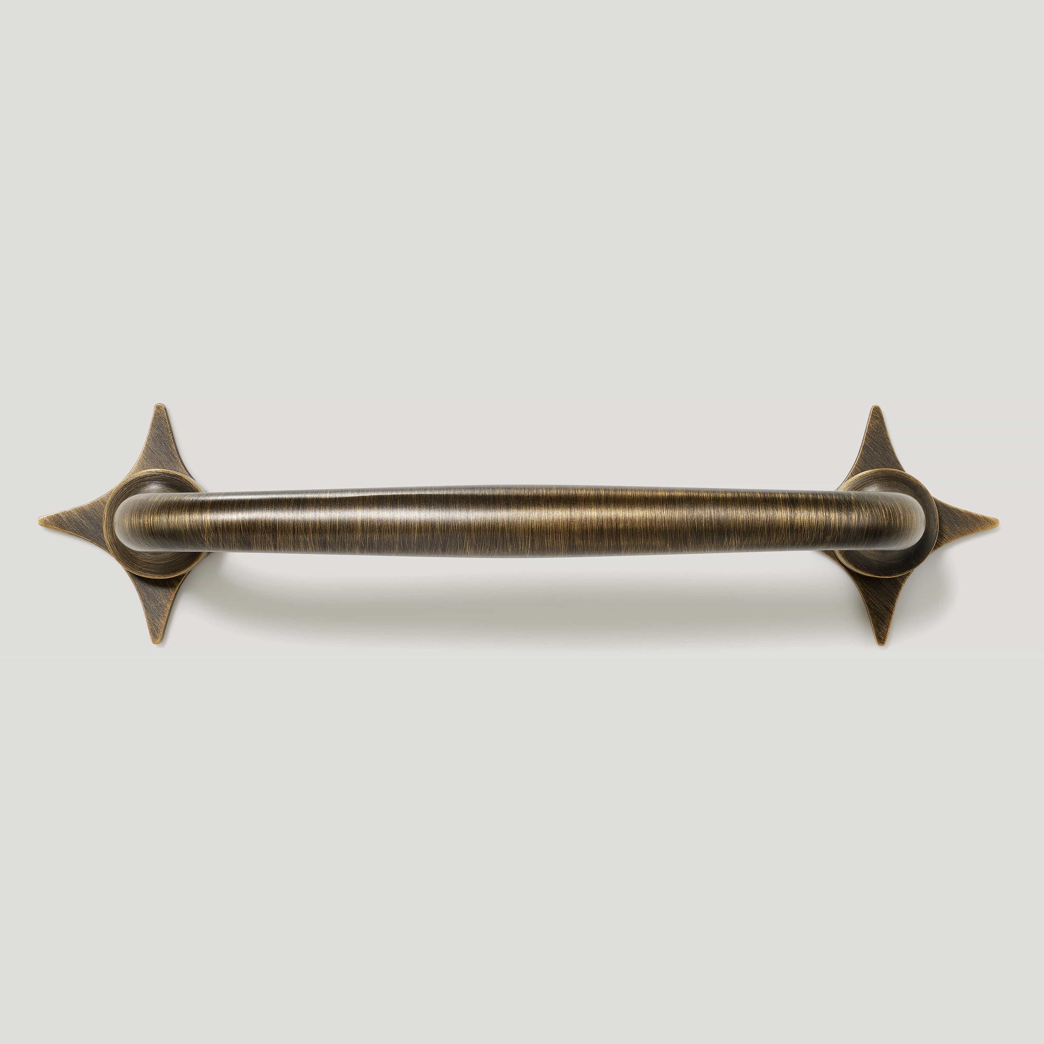 ADA Pair of Small Star Pull Backplates - Antique Brass - Image 4