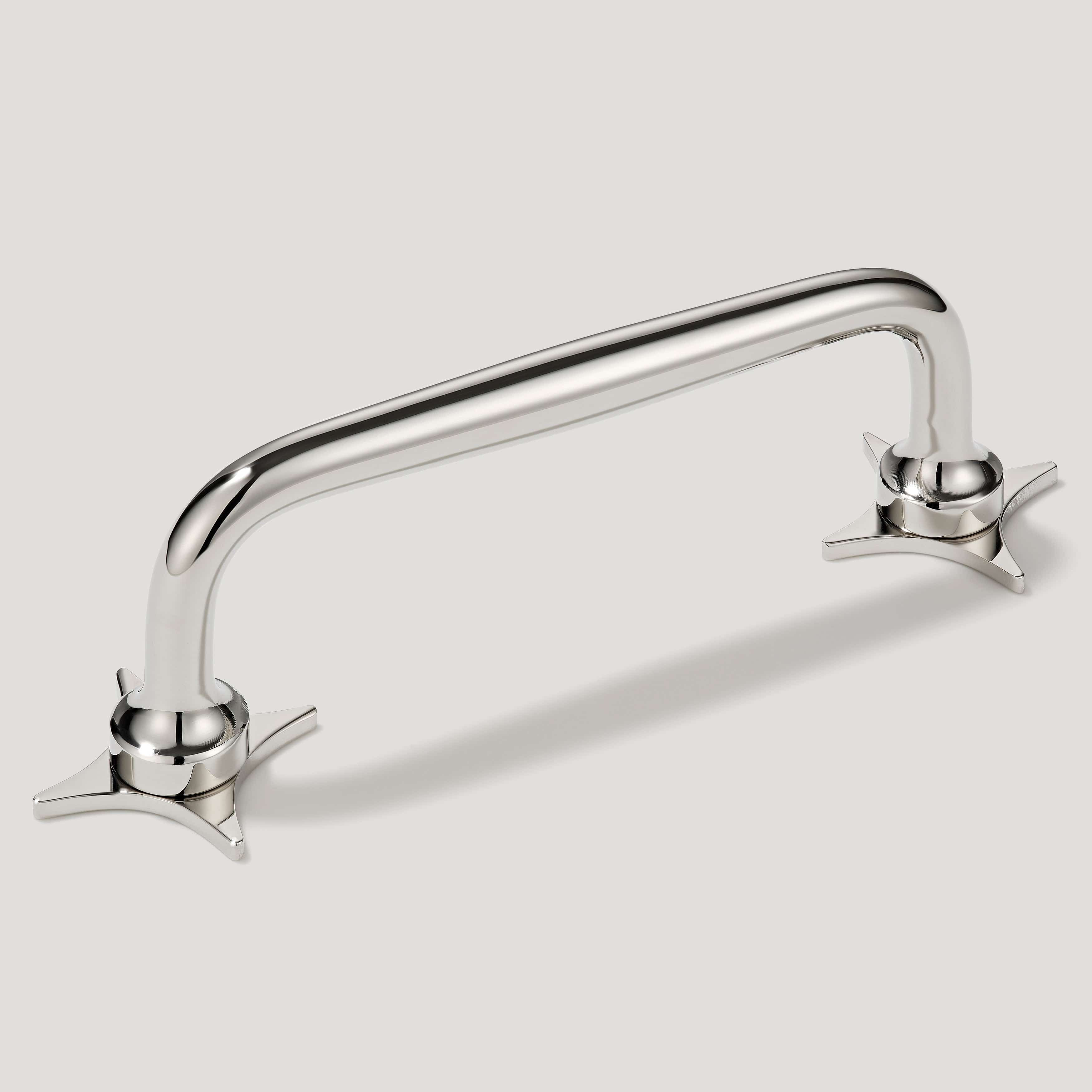 ADA Pair of Small Star Pull Backplates - Polished Nickel - Image 3