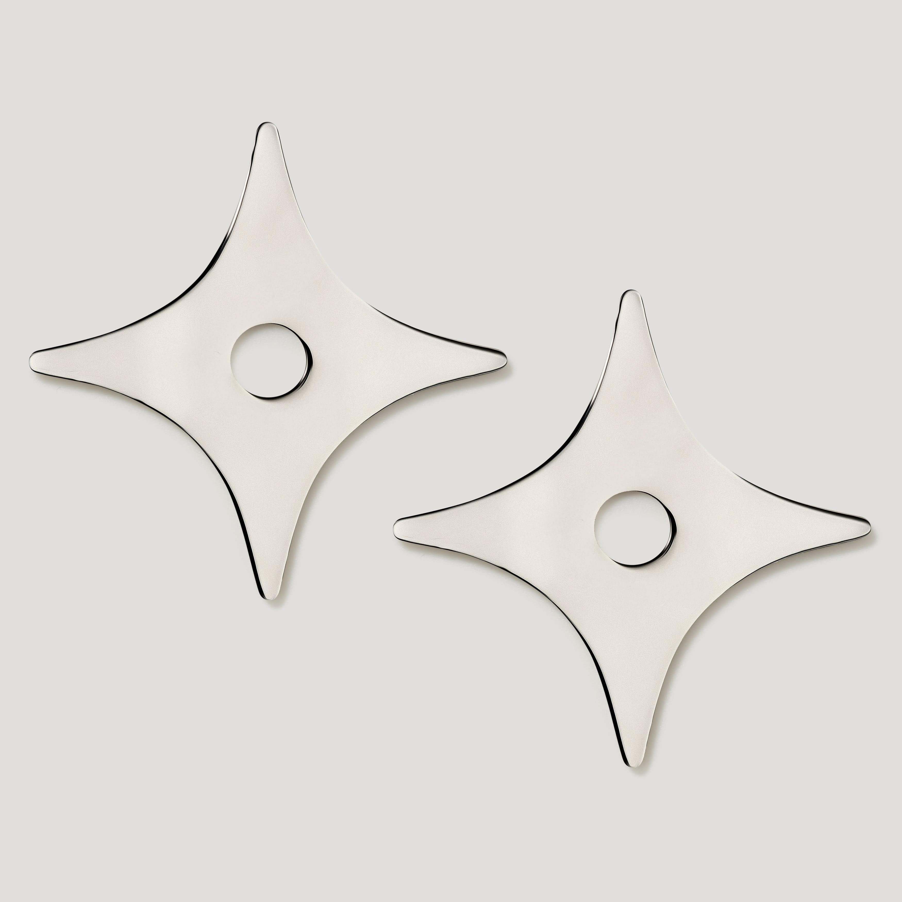 ADA Pair of Small Star Pull Backplates - Polished Nickel