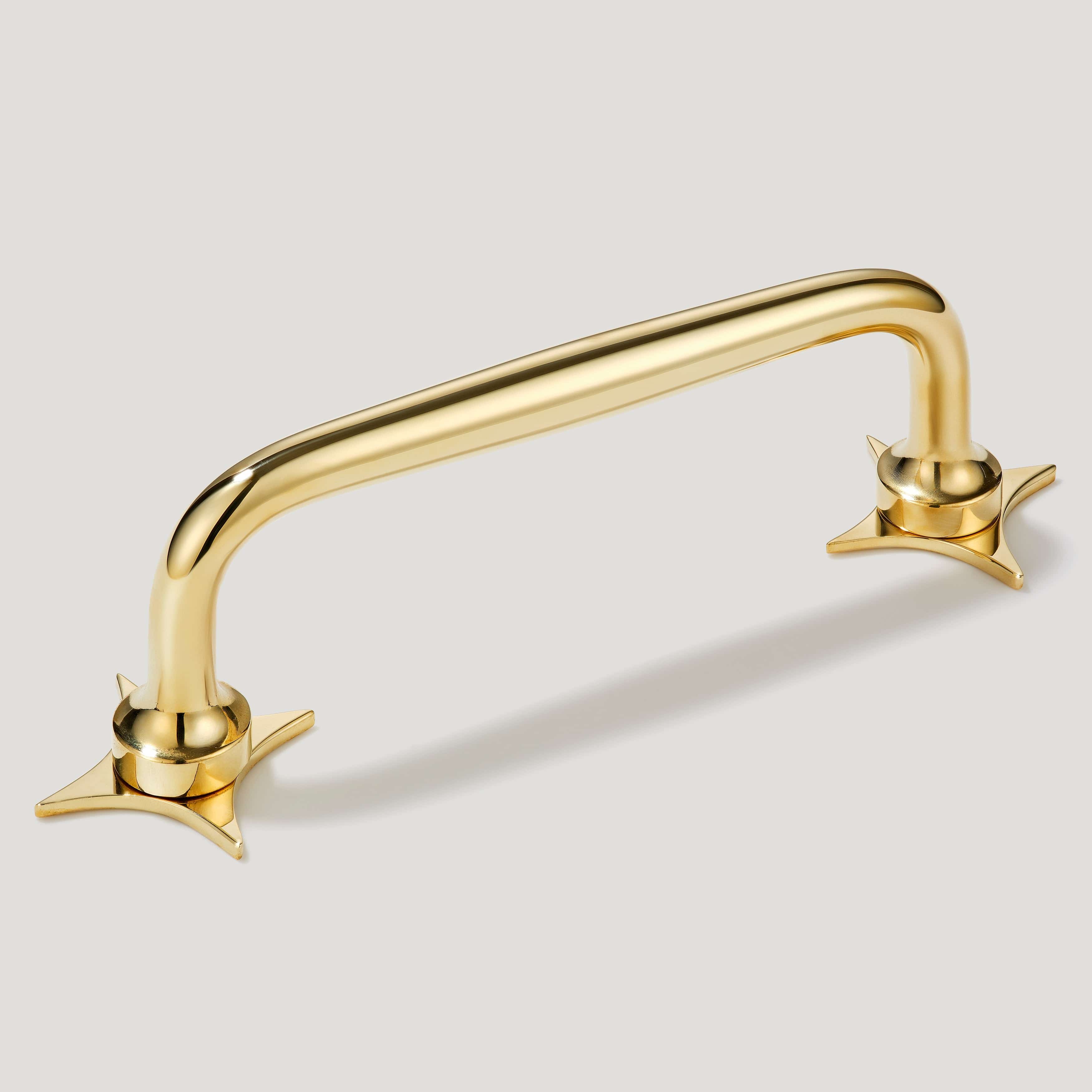 ADA Pair of Small Star Pull Backplates - Unlacquered Brass - Image 3