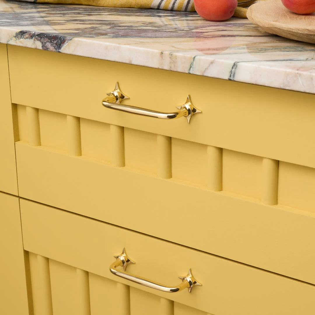 ADA Pull with Star Backplates - Unlacquered Brass - Image 2