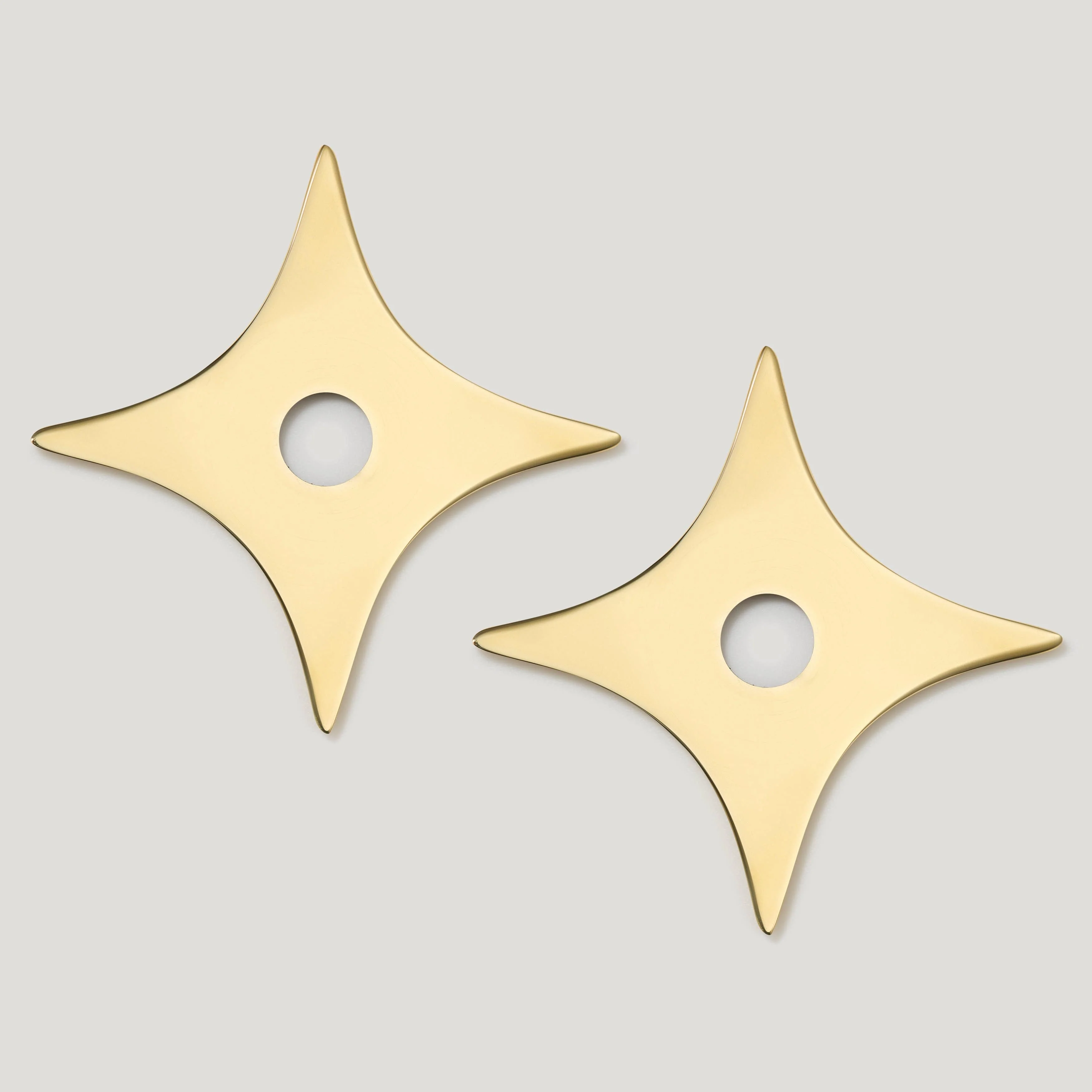 ADA Pair of Small Star Pull Backplates - Unlacquered Brass