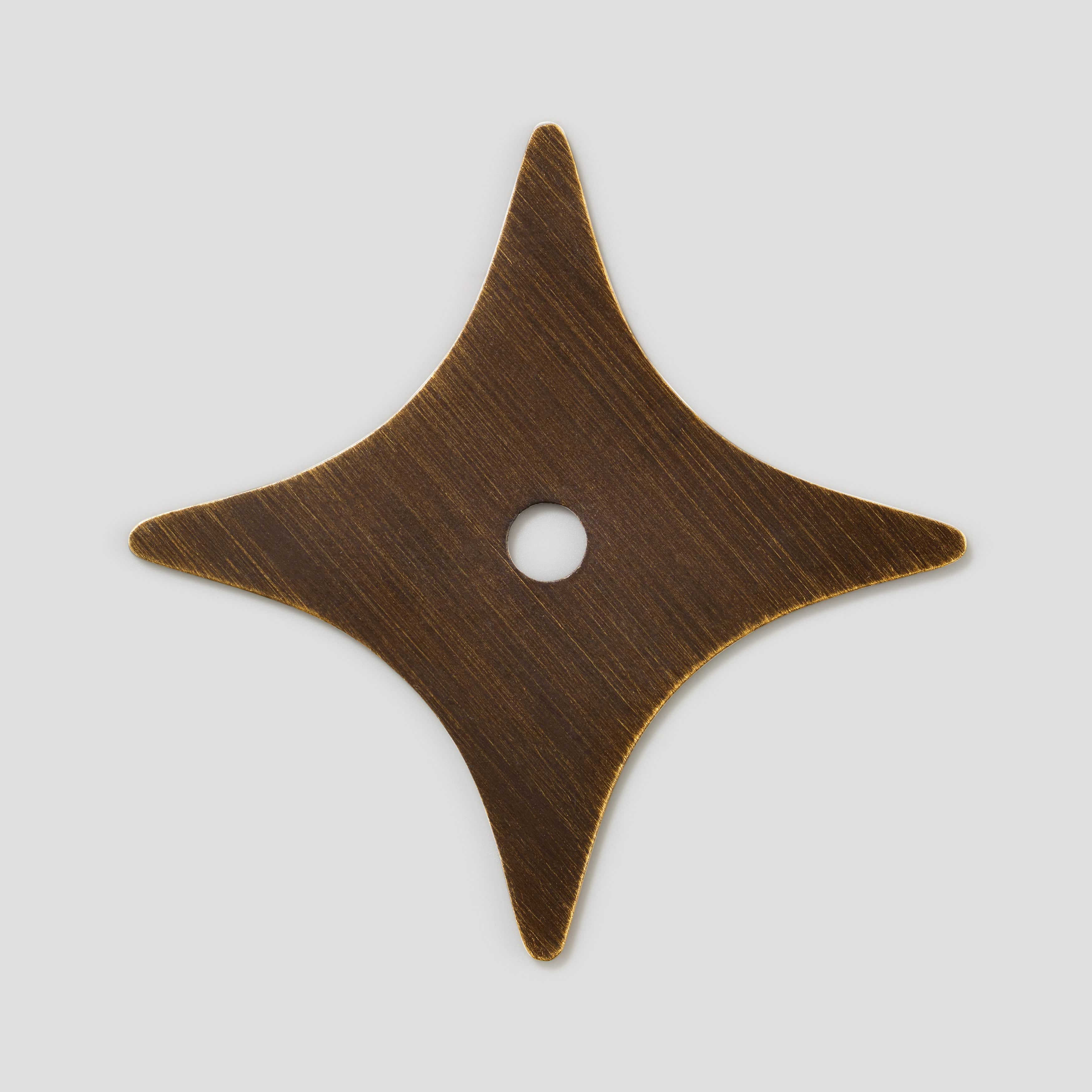 ADA Star Knob Backplate - Antique Brass
