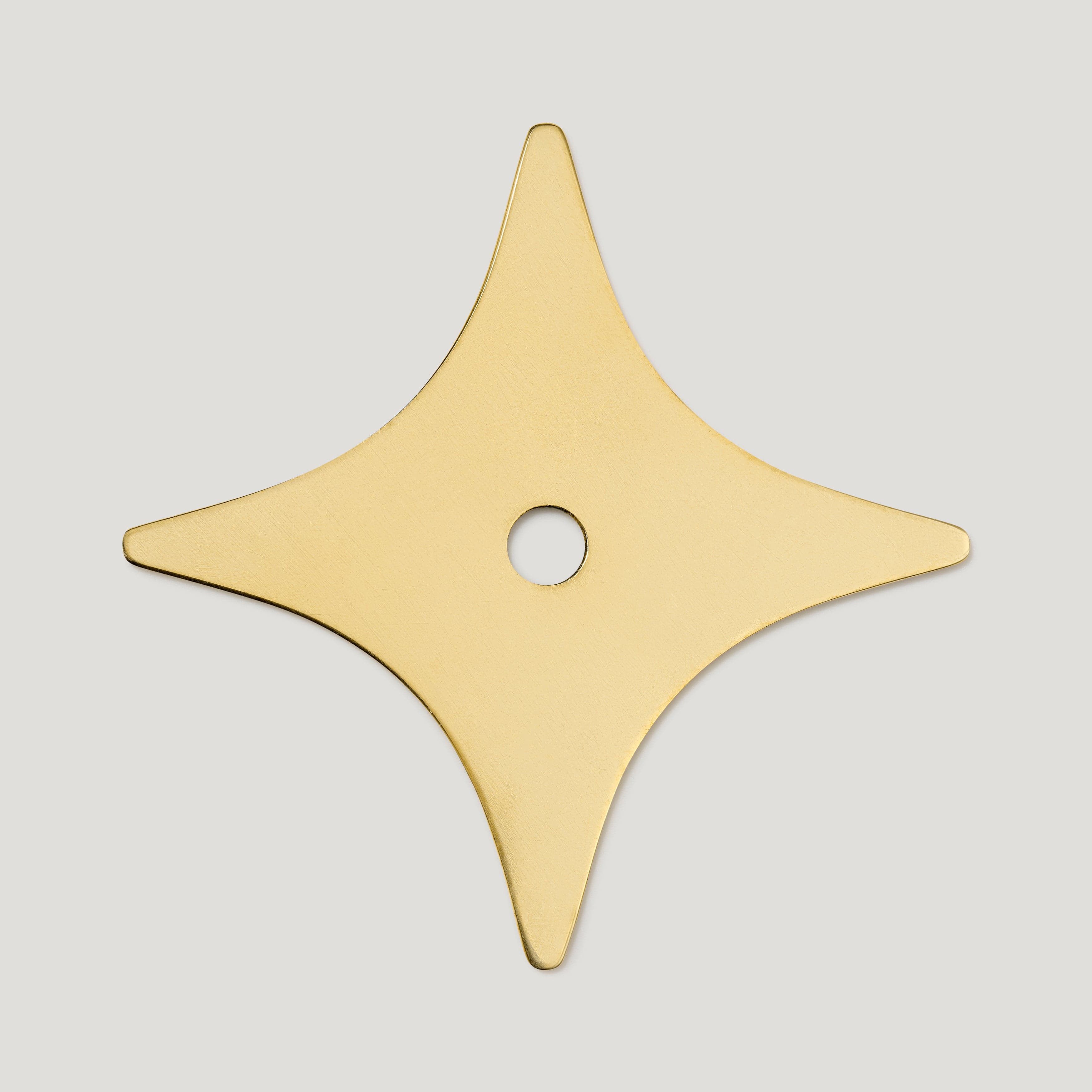 ADA Star Knob Backplate - Unlacquered Brass