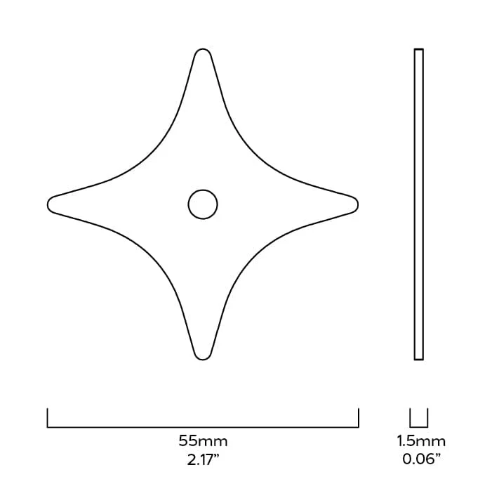 ADA Star Knob Backplate - Brass - Image 8