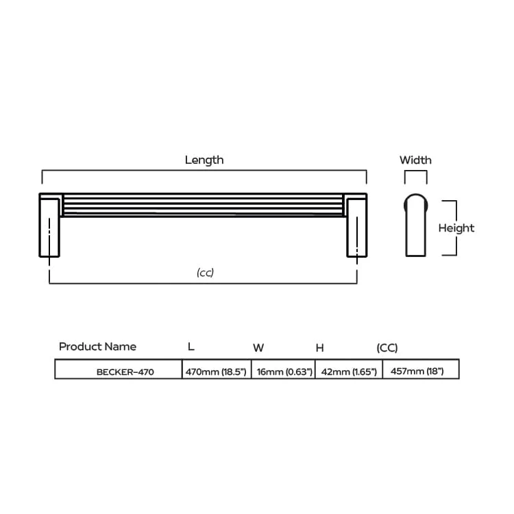 BECKER 18.5" Pull - Brass - Image 5
