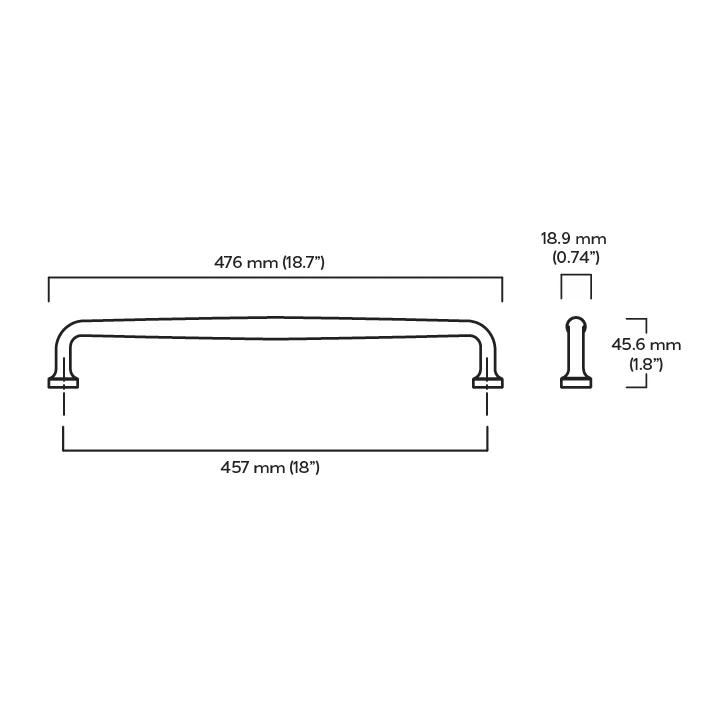 GRAYSON Appliance Pull - Unlacquered Brass - Image 5