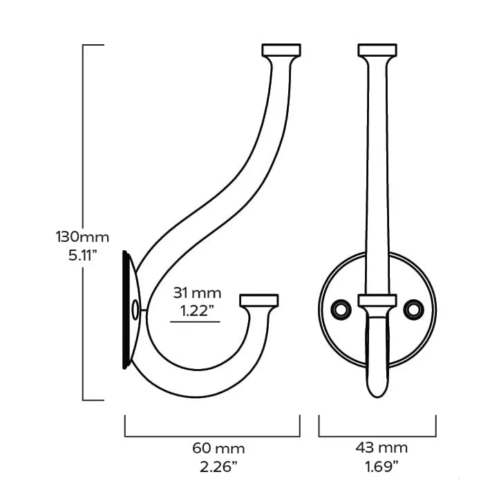 GRAYSON Double Hook - Aged Brass - Image 5
