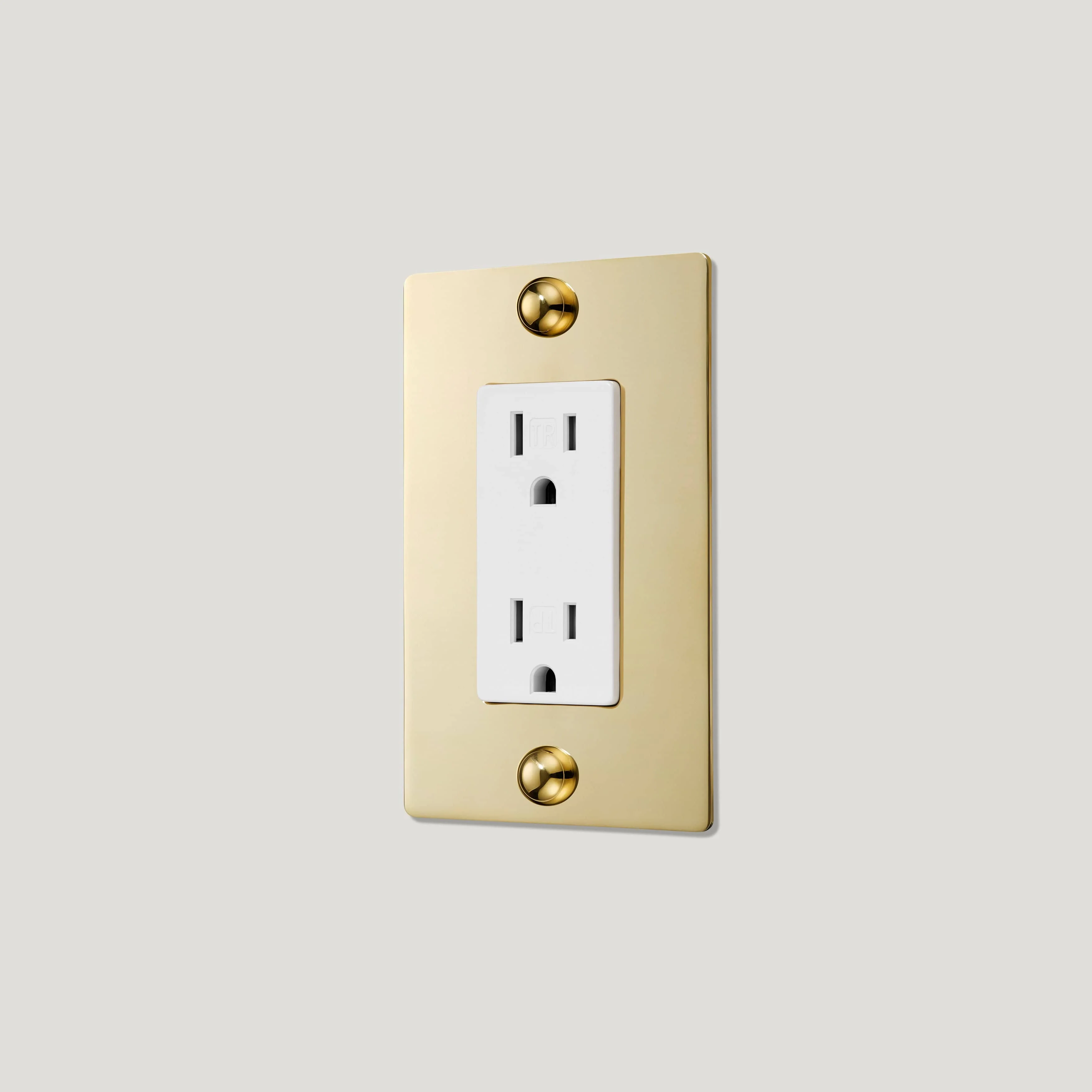 JASPER 1G 15A Outlet - Unlacquered Brass - Image 3
