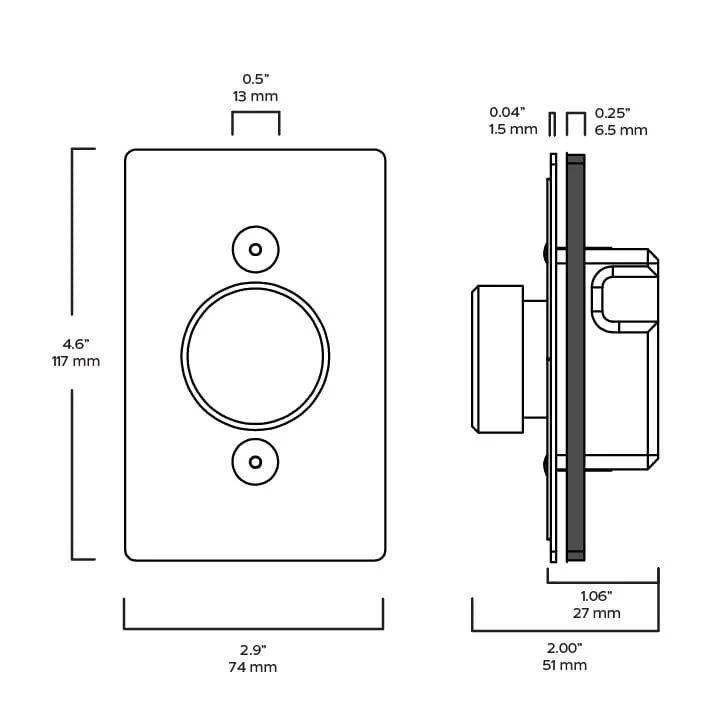 JASPER 1G Dimmer Light Switch - Polished Nickel - Image 6
