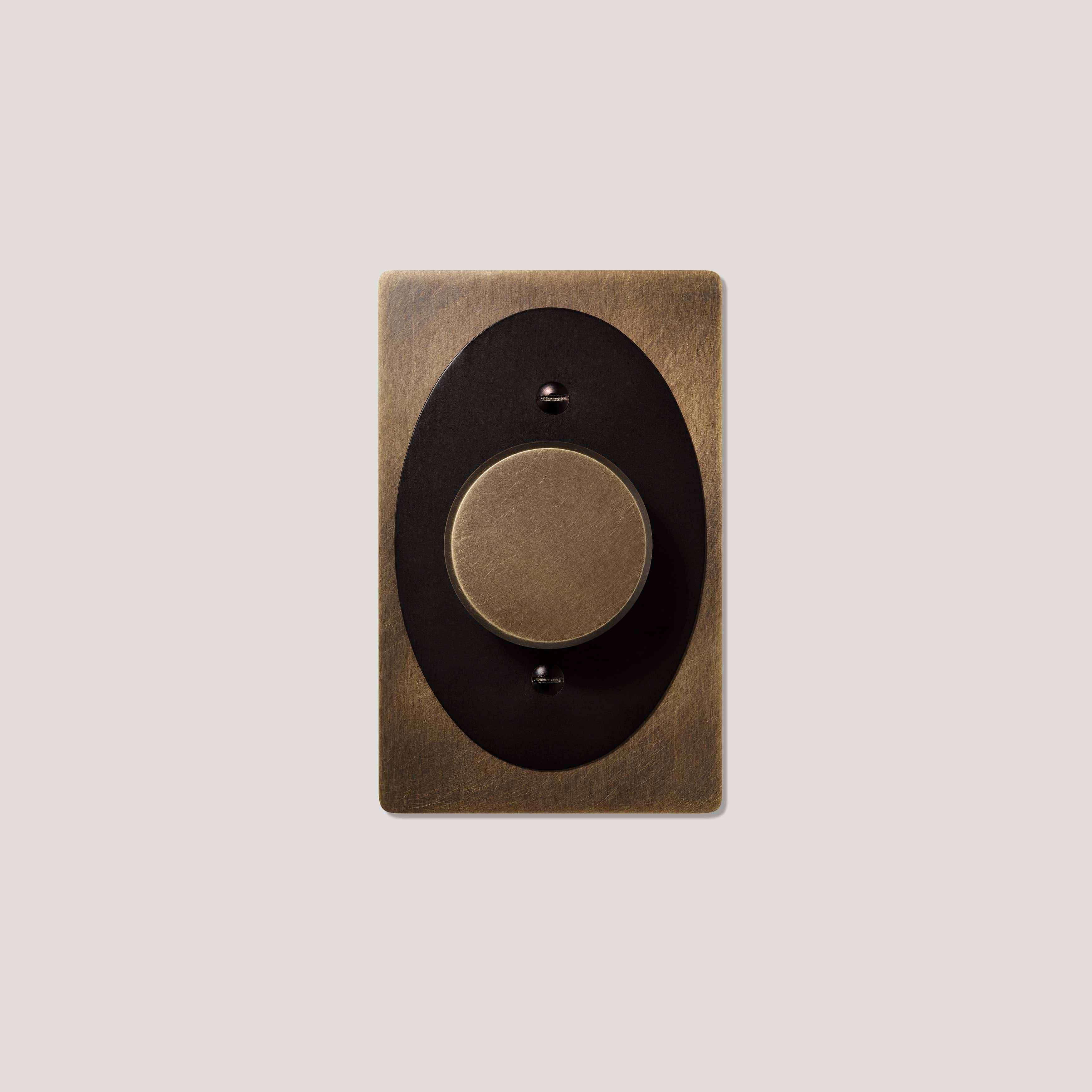 JASPER 1G Oval Dimmer Light Switch - Antique Brass / Blackened Bronze