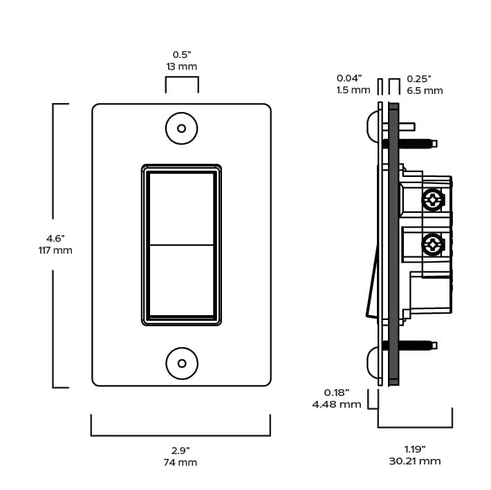 JASPER 1G Rocker Light Switch - Polished Nickel - Image 5