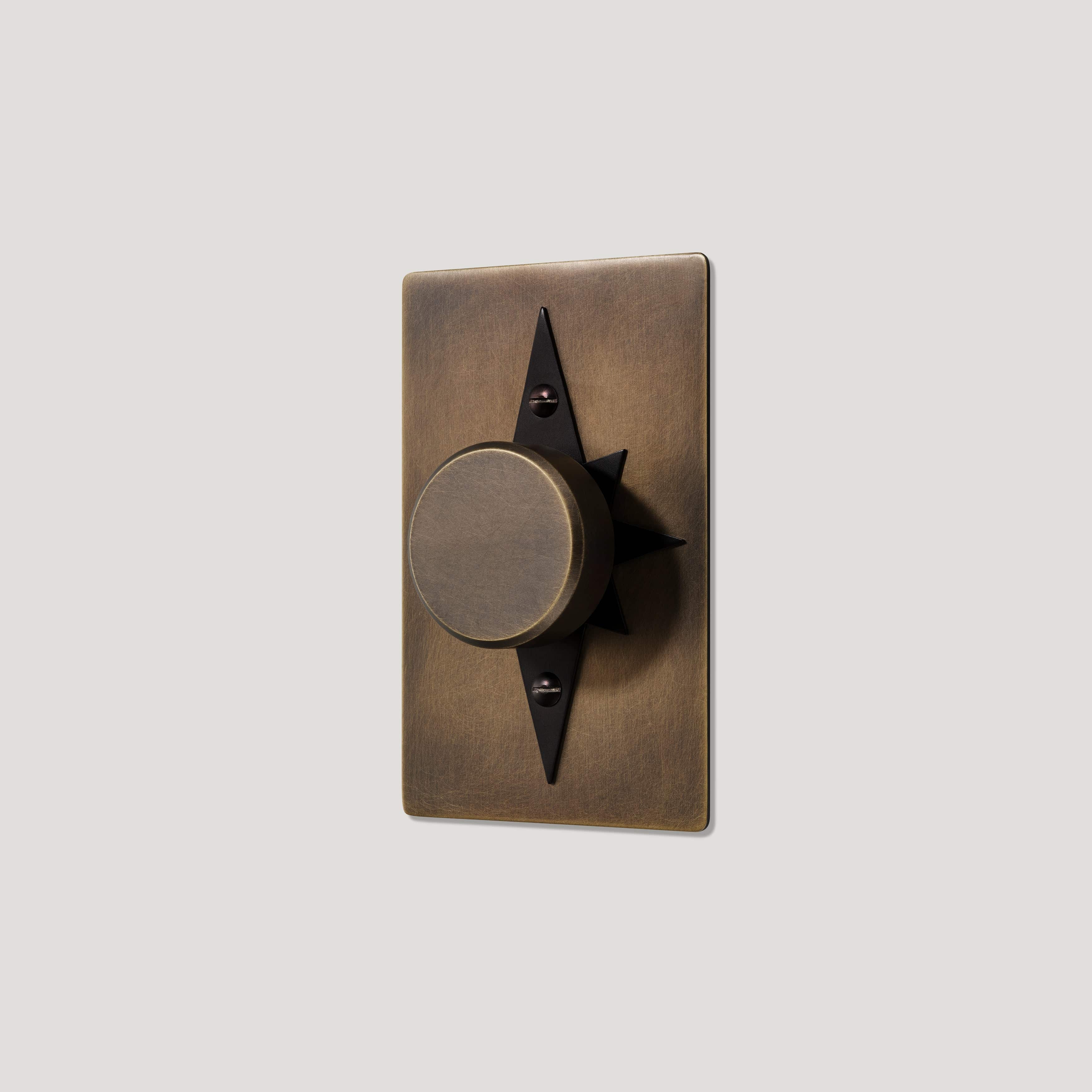 JASPER 1G Star Dimmer Light Switch - Antique Brass / Blackened Bronze - Image 3
