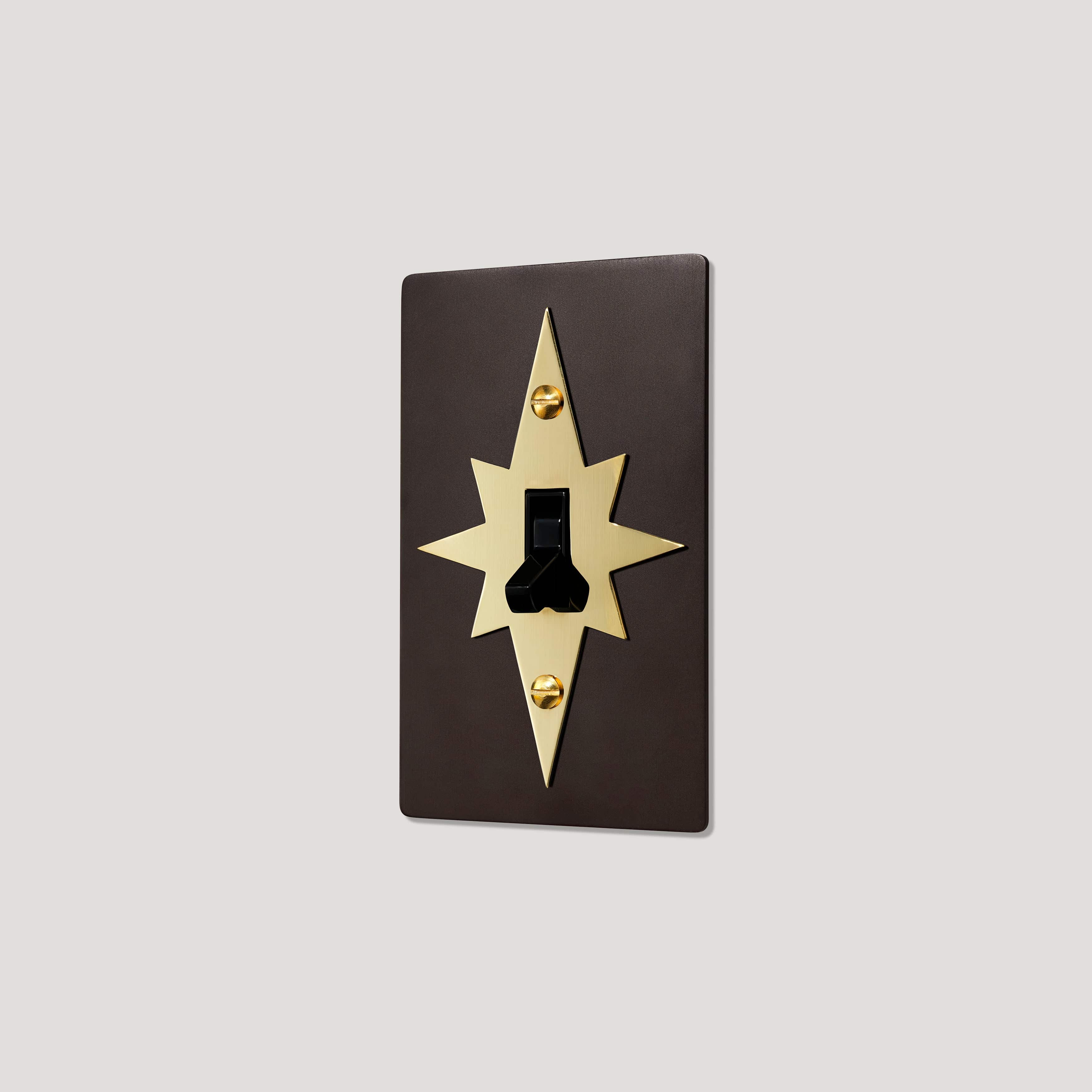 JASPER 1G Star Toggle Light Switch - Blackened Bronze / Unlacquered Brass - Image 3