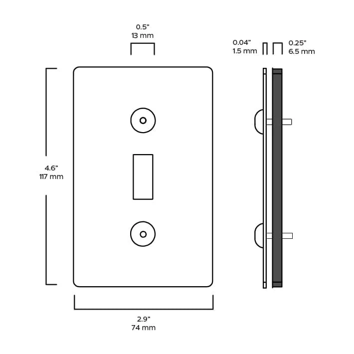 JASPER 1G Toggle/Dimmer Plate - Brass - Image 6