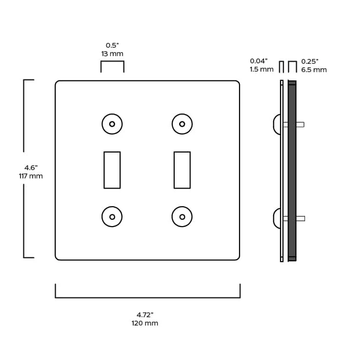 JASPER 2G Toggle/Dimmer Plate - Heirloom Brass - Image 3