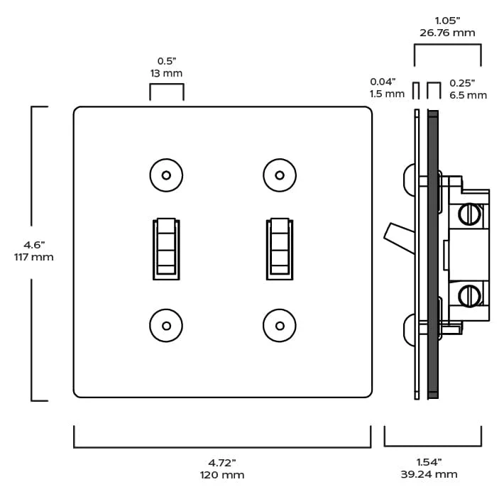 JASPER 2G Toggle Light Switch - Heirloom Brass - Image 5