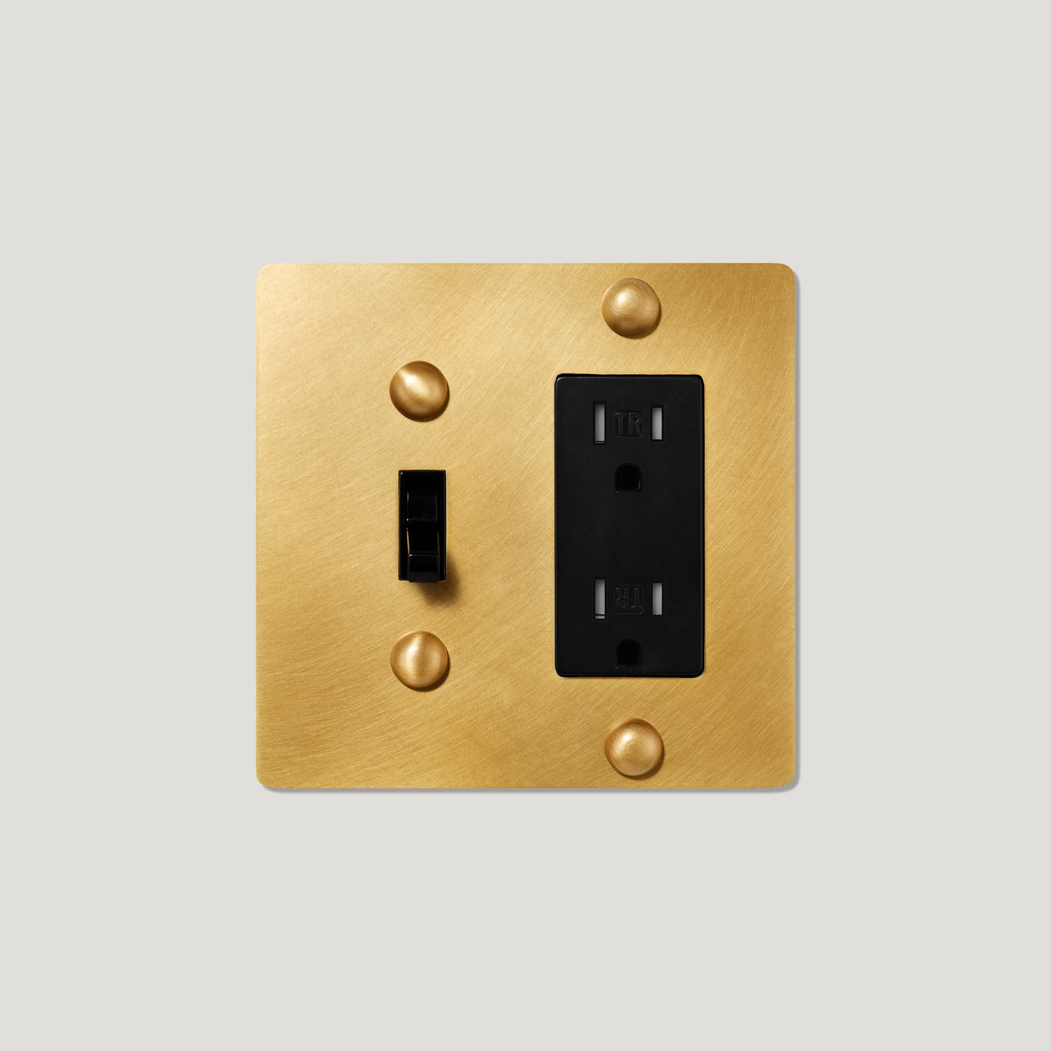 JASPER 2G Toggle Switch & Outlet - Heirloom Brass
