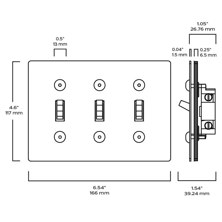 JASPER 3G Toggle Light Switch - Brass - Image 4