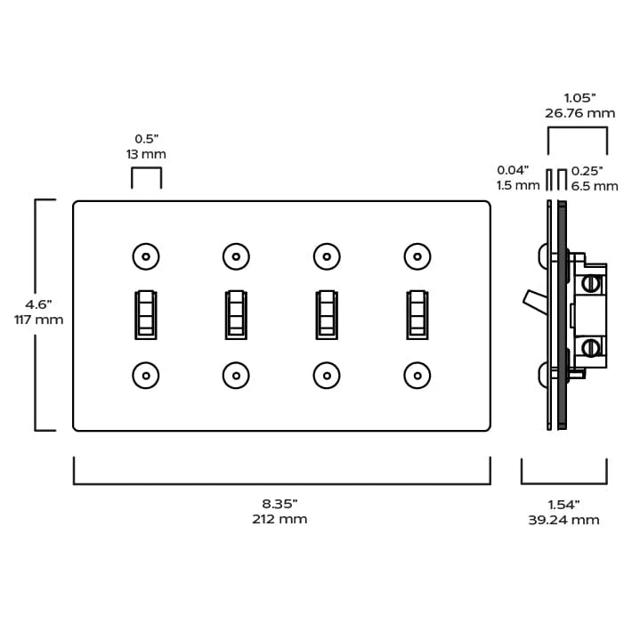 JASPER 4G Toggle Light Switch - Brass - Image 4