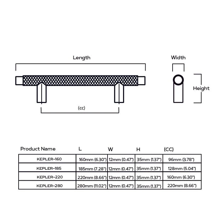 KEPLER Knurled Pull - Stainless Steel - Image 5
