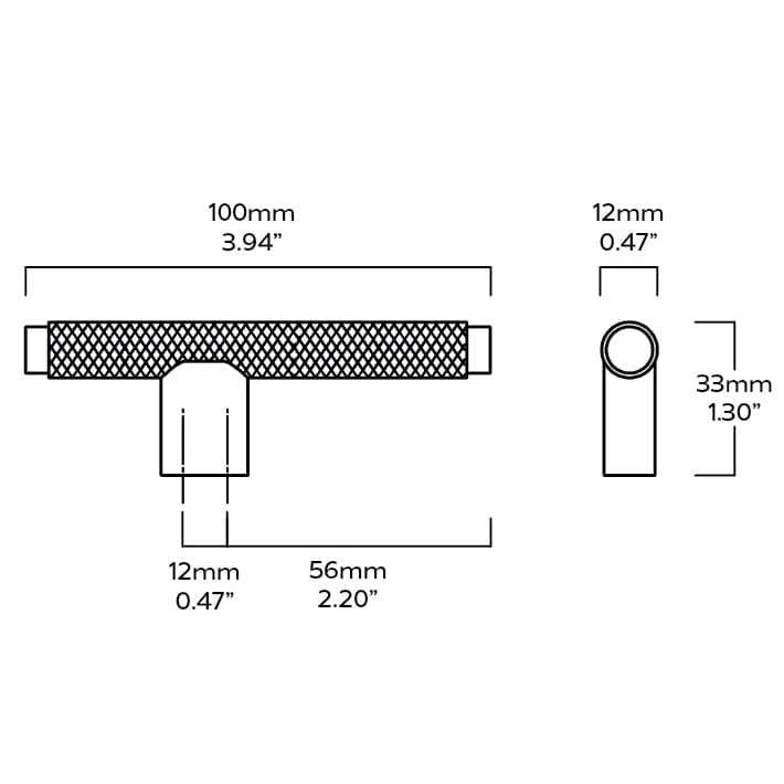 KEPLER Knurled L-Bar Pull - Antique Brass - Image 5