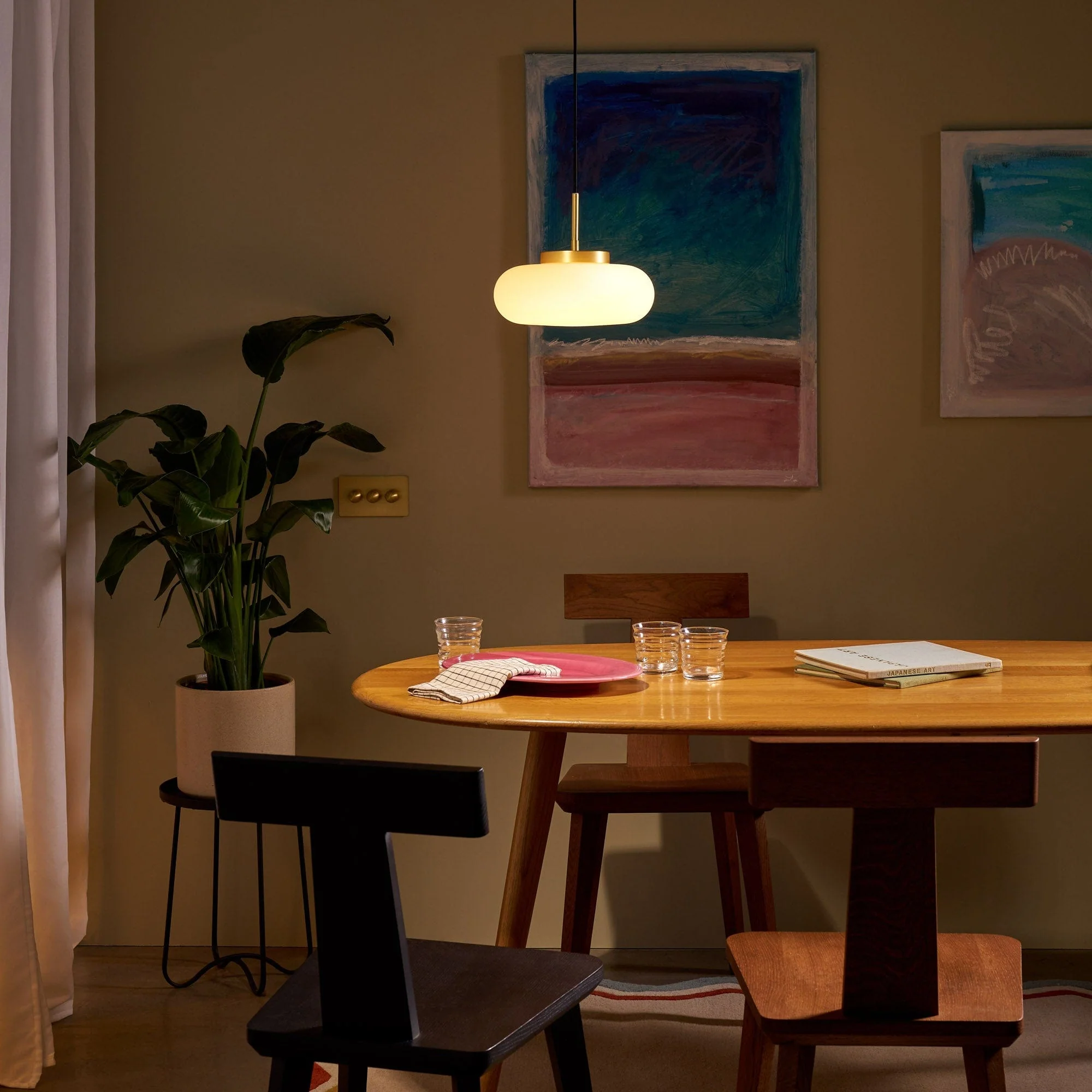 MARIN Glass Pendant Light - Brass - Image 4