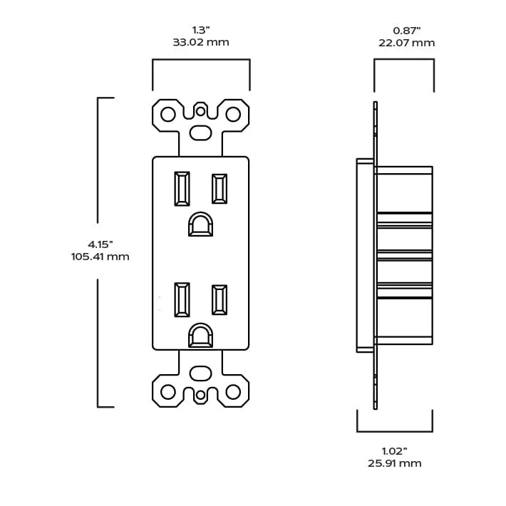 Power Outlet Module 15A - Black - Image 3