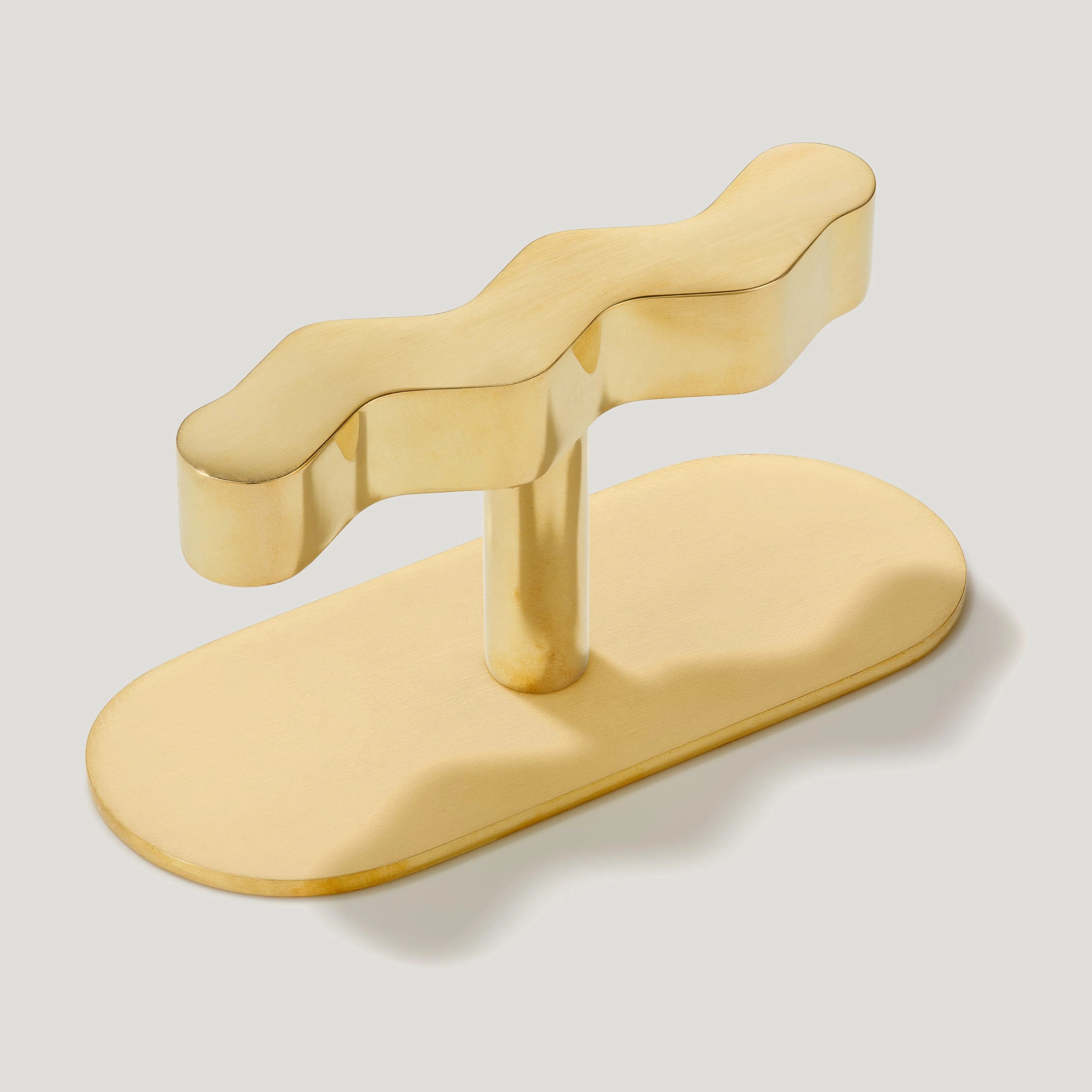 SQUIGGLE Single T Pull - Unlacquered Brass - Image 3