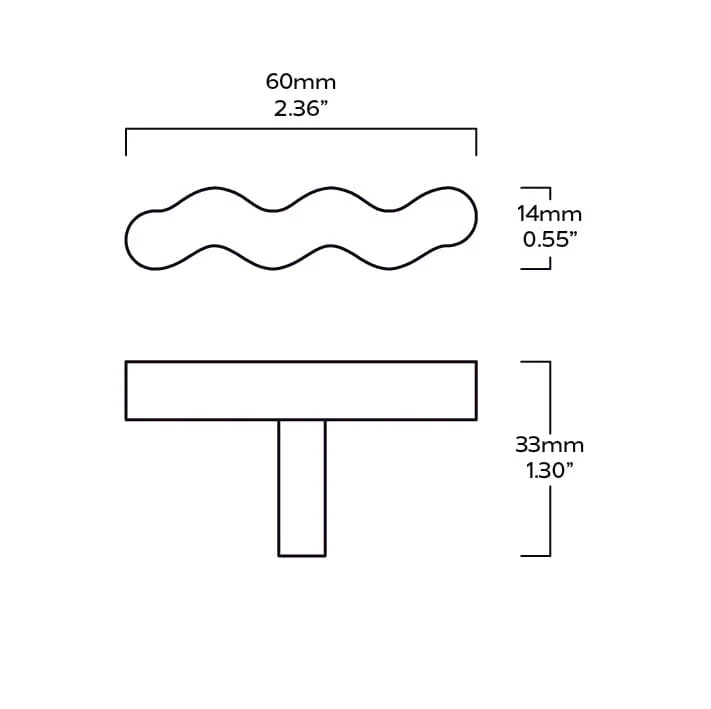 SQUIGGLE Single T Pull - Brass - Image 5